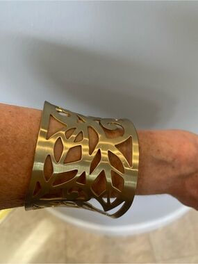 Gold Cutout Metal Cuff Bracelet
